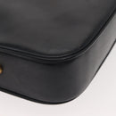 CELINE Shoulder Bag Leather Vintage Navy Gold Auth 149702-15