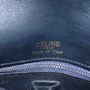 CELINE Shoulder Bag Leather Vintage Navy Gold Auth 149702-10