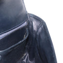 CELINE Shoulder Bag Leather Vintage Navy Gold Auth 149702-18