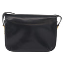 CELINE Shoulder Bag Leather Vintage Navy Gold Auth 149702-2