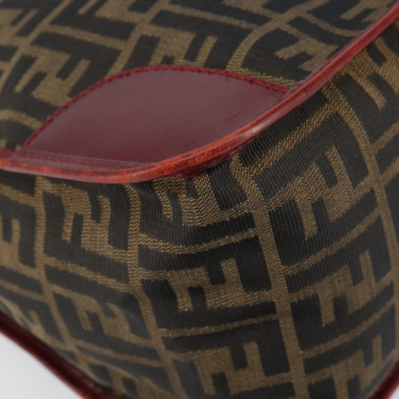 FENDI Zucca Canvas Hand Bag Black Brown Auth 149704