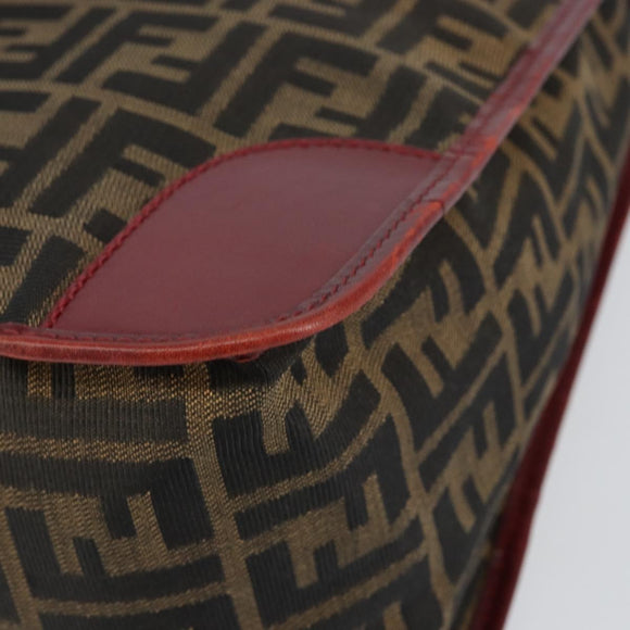 FENDI Zucca Canvas Hand Bag Black Brown Auth 149704
