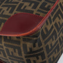 FENDI Zucca Canvas Hand Bag Black Brown Auth 149704-13