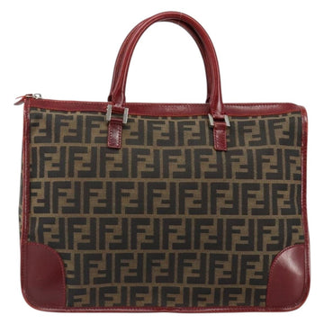 FENDI Zucca Canvas Hand Bag Black Brown Auth 149704 - 0