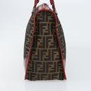 FENDI Zucca Canvas Hand Bag Black Brown Auth 149704-5