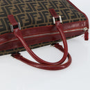 FENDI Zucca Canvas Hand Bag Black Brown Auth 149704-7