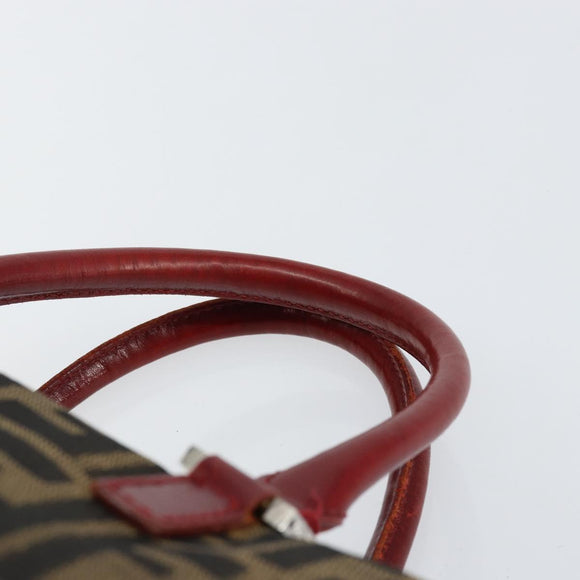 FENDI Zucca Canvas Hand Bag Black Brown Auth 149704