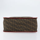 FENDI Zucca Canvas Hand Bag Black Brown Auth 149704-9