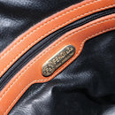 FENDI Zucca Canvas Hand Bag PVC Vintage Black Brown gold Auth 149705-19