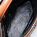 FENDI Zucca Canvas Hand Bag PVC Vintage Black Brown gold Auth 149705-11