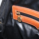 FENDI Zucca Canvas Hand Bag PVC Vintage Black Brown gold Auth 149705-22