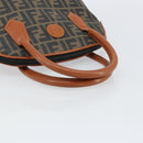 FENDI Zucca Canvas Hand Bag PVC Vintage Black Brown gold Auth 149705-7