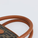 FENDI Zucca Canvas Hand Bag PVC Vintage Black Brown gold Auth 149705-8