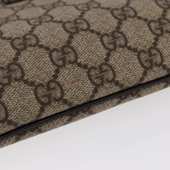 GUCCI GG Supreme Hand Bag PVC Beige Silver 114599 Auth 149706