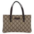 GUCCI GG Supreme Hand Bag PVC Beige Silver 114599 Auth 149706-13