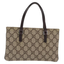 GUCCI GG Supreme Hand Bag PVC Beige Silver 114599 Auth 149706 - 0