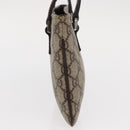 GUCCI GG Supreme Hand Bag PVC Beige Silver 114599 Auth 149706-4