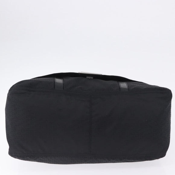 FENDI Zucchino Canvas Tote Bag Schwarz Silber Auth 149710
