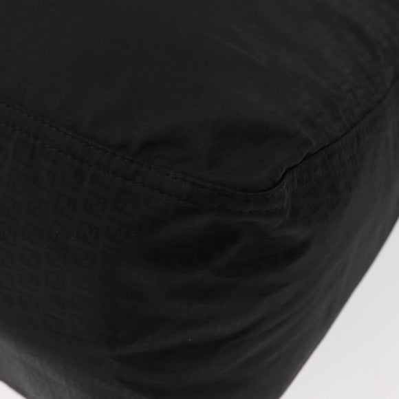 FENDI Zucchino Canvas Tote Bag Black Silver Auth 149710