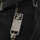 FENDI Zucchino Canvas Tote Bag Black Silver Auth 149710-10