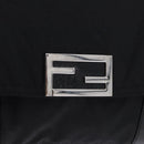 FENDI Zucchino Canvas Tote Bag Schwarz Silber Auth 149710-19