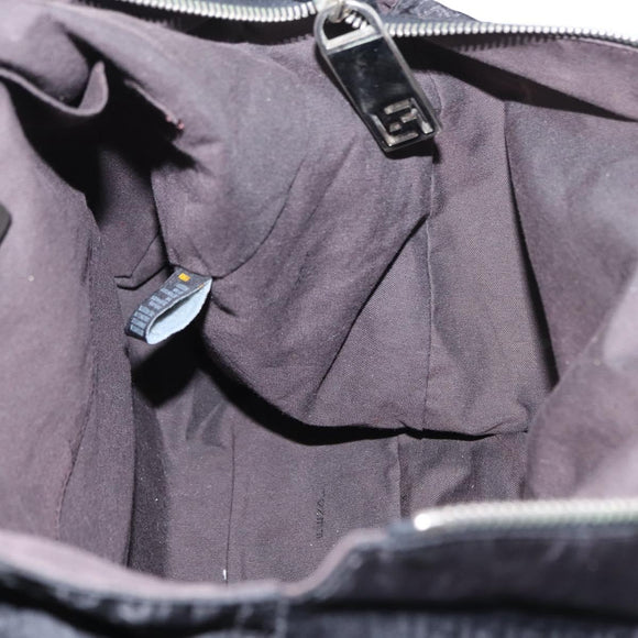 FENDI Zucchino Canvas Tote Bag Black Silver Auth 149710