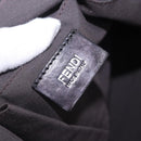 FENDI Zucchino Canvas Tote Bag Schwarz Silber Auth 149710-20