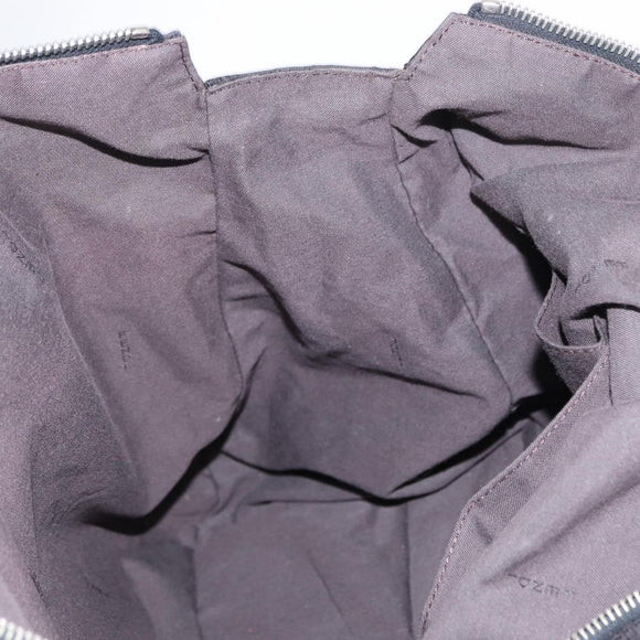 FENDI Zucchino Canvas Tote Bag Black Silver Auth 149710