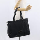 FENDI Zucchino Canvas Tote Bag Black Silver Auth 149710-23