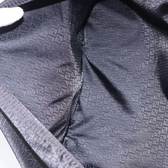FENDI Zucchino Canvas Tote Bag Schwarz Silber Auth 149710