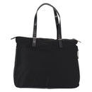 FENDI Zucchino Canvas Tote Bag Black Silver Auth 149710-2
