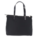 FENDI Zucchino Canvas Tote Bag Schwarz Silber Auth 149710-2
