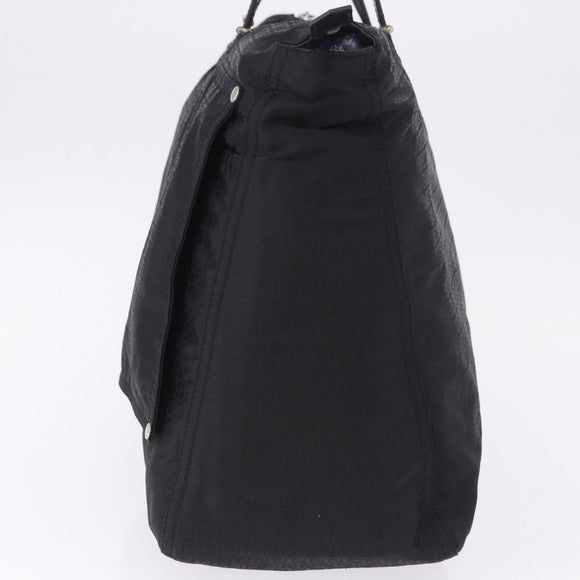 FENDI Zucchino Canvas Tote Bag Schwarz Silber Auth 149710