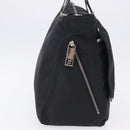 FENDI Zucchino Canvas Tote Bag Schwarz Silber Auth 149710-4