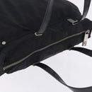 FENDI Zucchino Canvas Tote Bag Schwarz Silber Auth 149710-7
