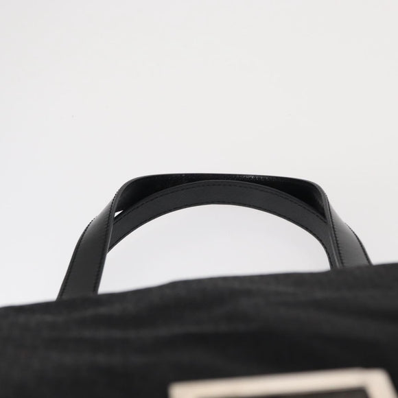 FENDI Zucchino Canvas Tote Bag Black Silver Auth 149710