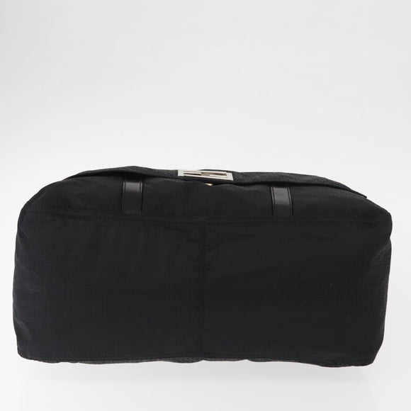 FENDI Zucchino Canvas Tote Bag Black Silver Auth 149710