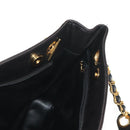 CHANEL Matelasse Big COCO Mark Chain Bag Lamb Skin Black Gold CC Auth 149721-24