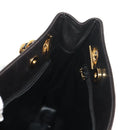 CHANEL Matelasse Big COCO Mark Chain Bag Lamb Skin Black Gold CC Auth 149721-25