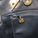 CHANEL Matelasse Big COCO Mark Chain Bag Lamb Skin Black Gold CC Auth 149721-26