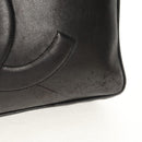 CHANEL Matelasse Big COCO Mark Chain Bag Lamb Skin Black Gold CC Auth 149721-3