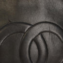 CHANEL Matelasse Big COCO Mark Chain Bag Lamb Skin Black Gold CC Auth 149721-4