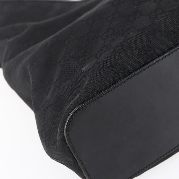 GUCCI GG Canvas Shoulder Bag Black 106242 Auth 149723