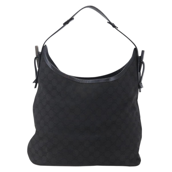 GUCCI GG Canvas Shoulder Bag Black 106242 Auth 149723