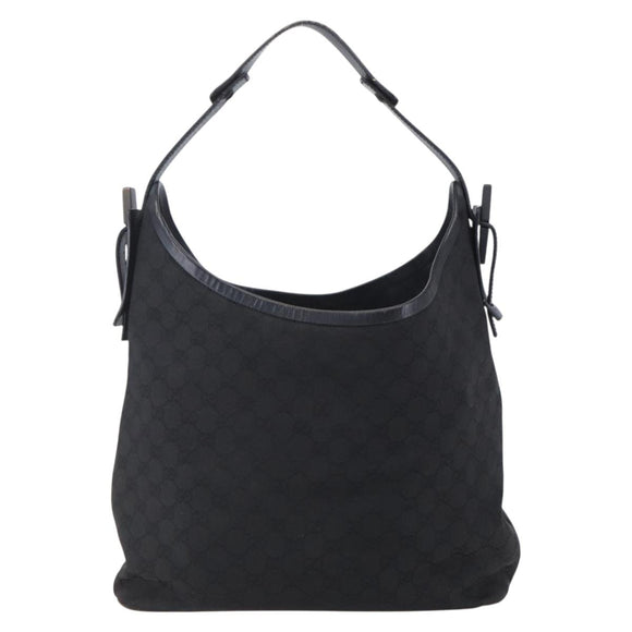 GUCCI GG Canvas Shoulder Bag Black 106242 Auth 149723