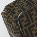 FENDI Zucca Canvas Hand Bag Black Brown gold Auth 149724-14