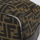 FENDI Zucca Canvas Hand Bag Black Brown gold Auth 149724-15