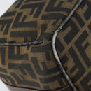 FENDI Zucca Canvas Hand Bag Black Brown gold Auth 149724-16