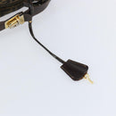 FENDI Zucca Canvas Hand Bag Black Brown gold Auth 149724-9