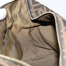 FENDI Zucca Canvas Hand Bag Black Brown gold Auth 149724-20